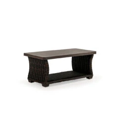 Maldives Outdoor Wicker Cocktail Table In Clove Weave