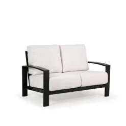 Costa Outdoor Aluminum Loveseat In Carbon Finish