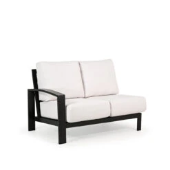 Costa Outdoor Aluminum Left Facing Arm Loveseat In Carbon Finish