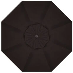 9' Crank Tilt Black Umbrella With Black Pole