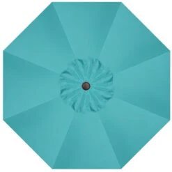 9' Crank Tilt Aqua Umbrella With Bronze Pole