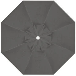 9' Push Button Latitude Grey Umbrella With White Pole