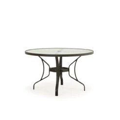 Shoreline 48" Round Dining Table With Glass Table Top