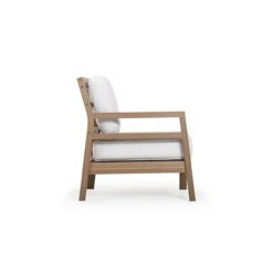 Maui Outdoor PoliSoulâ„¢ Left Facing Arm Chair In Weathered Teak