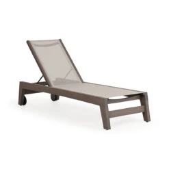 Maui Outdoor PoliSoulâ„¢ Sling Chaise Lounge In Vintage Walnut