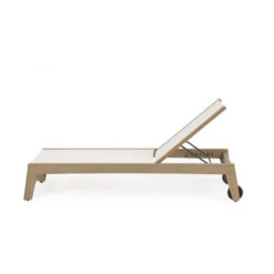 Maui Outdoor PoliSoulâ„¢ Sling Chaise Lounge In Weathered Teak