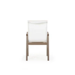 Maui Outdoor PoliSoul™ Sling Dining Arm Chair In Weathered Teak