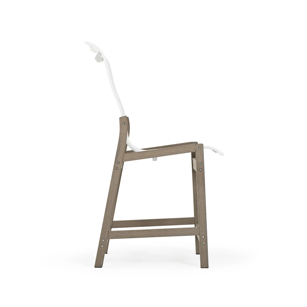 Maui Outdoor PoliSoulâ„¢ Sling Counter Chair In Weathered Teak - Image 4