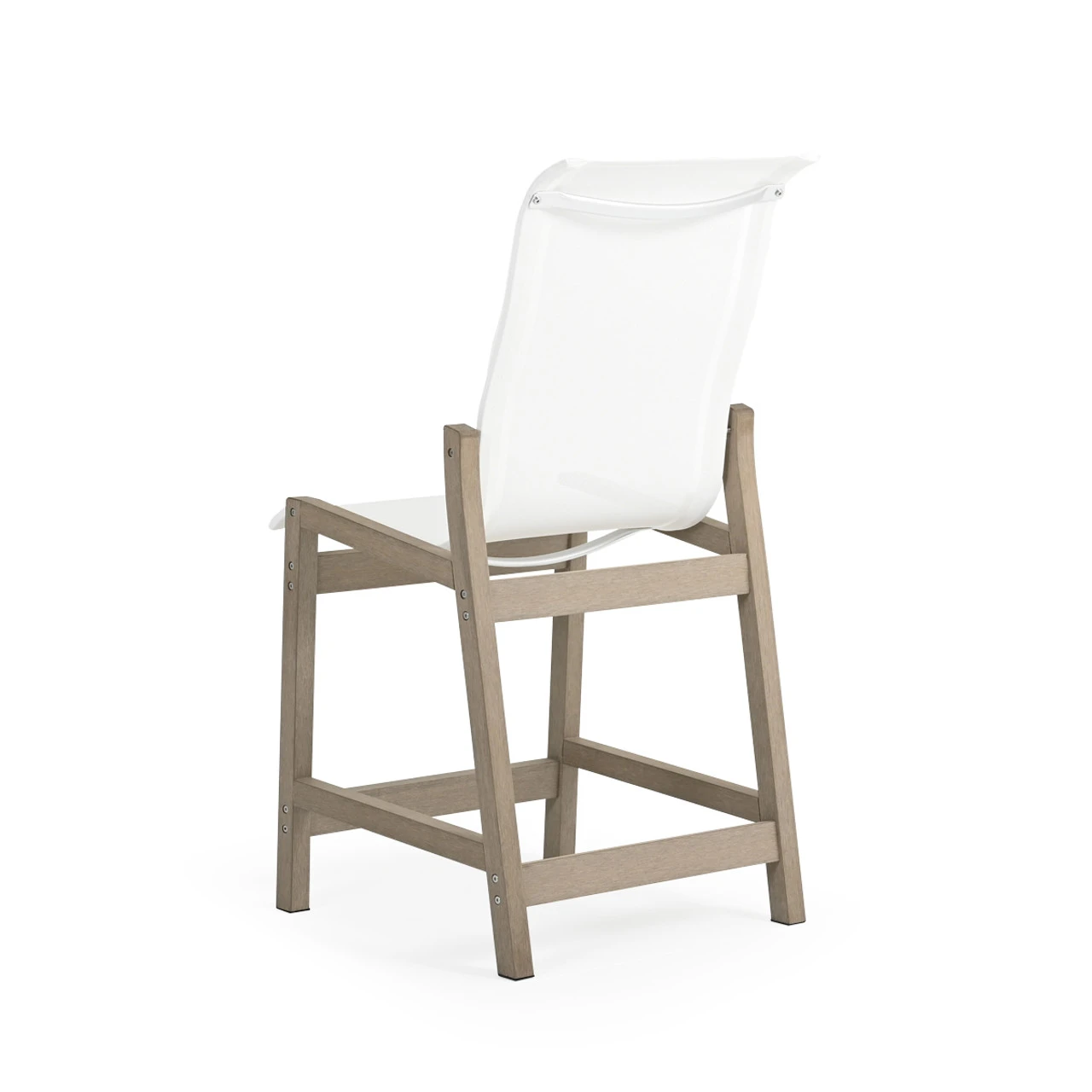 Maui Outdoor PoliSoulâ„¢ Sling Counter Chair In Weathered Teak - Image 2