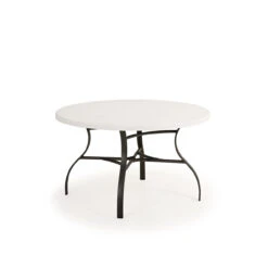 Shoreline 48" Round Dining Table With Faux Stone Table Top