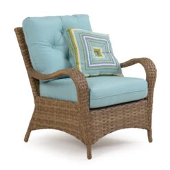 Kokomo Outdoor Wicker Club Chair In Tortoise Shell