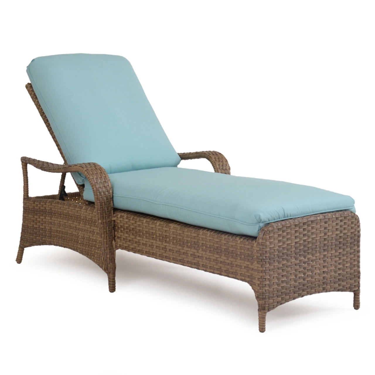Kokomo Outdoor Wicker Chaise Lounge In Tortoise Shell - Image 3