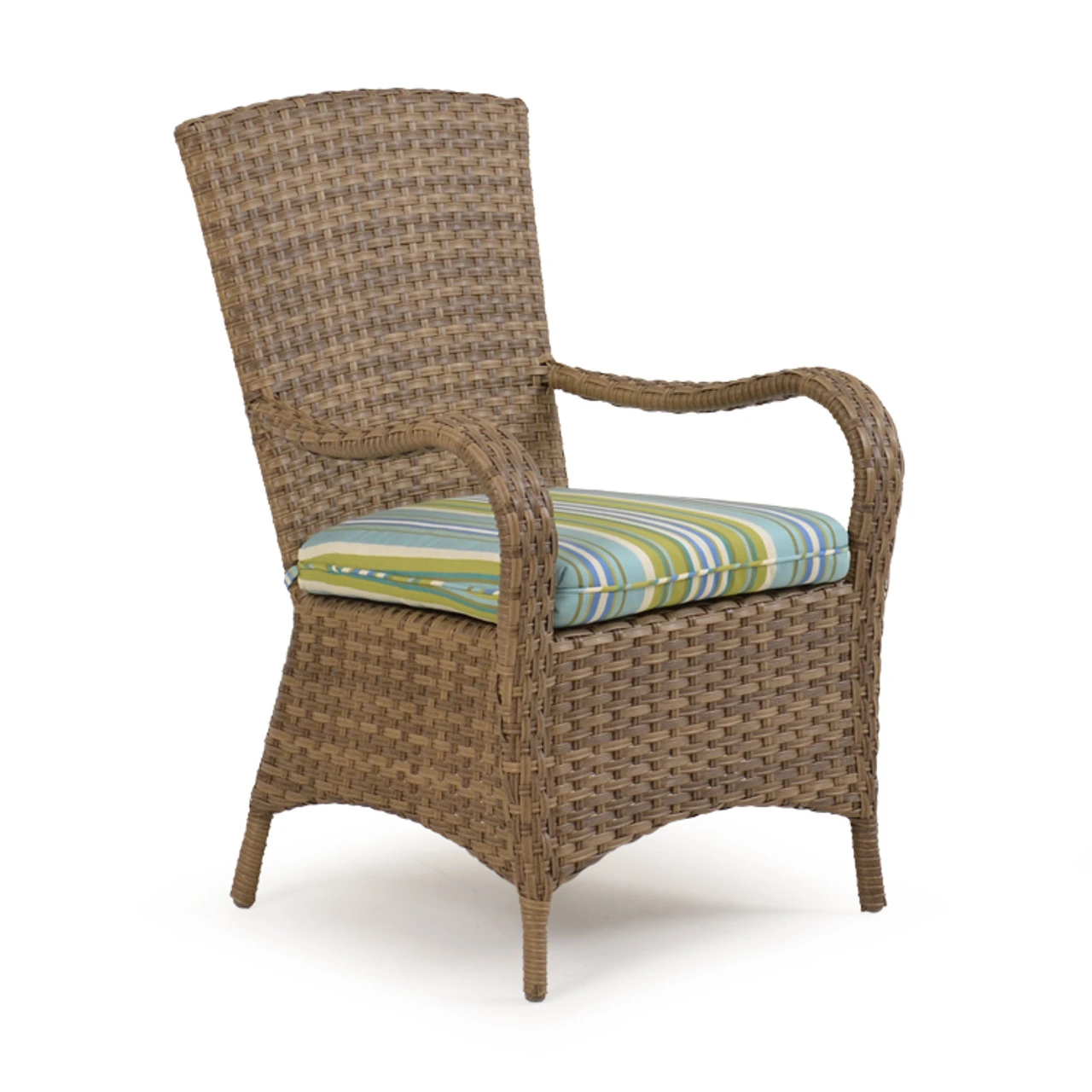 Kokomo Outdoor Wicker Dining Arm Chair In Tortoise Shell - Image 7