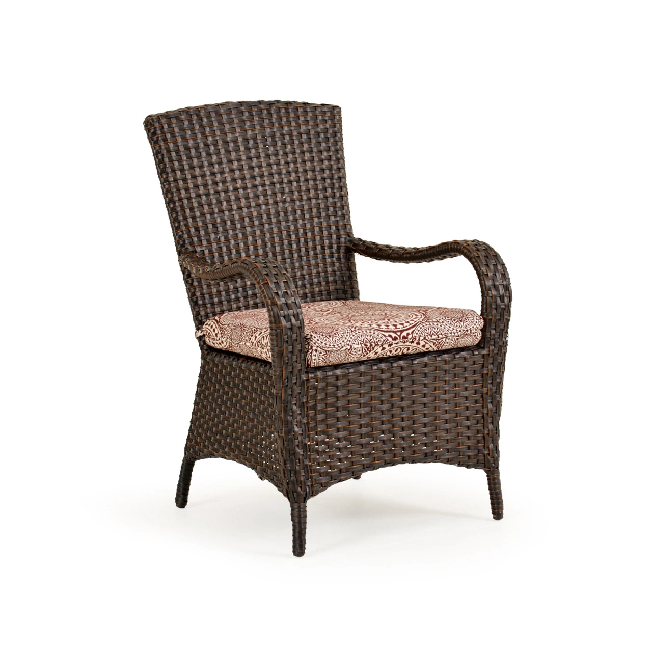 Kokomo Outdoor Wicker Dining Arm Chair In Tortoise Shell - Image 4