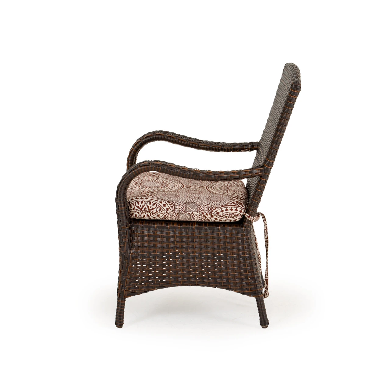 Kokomo Outdoor Wicker Dining Arm Chair In Tortoise Shell - Image 3