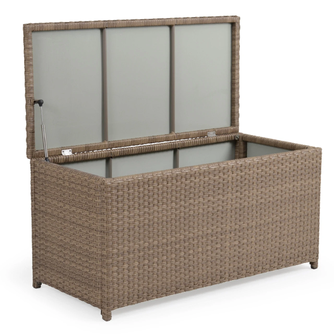 Kokomo Outdoor Wicker Storage Trunk In Oyster Grey - Image 2