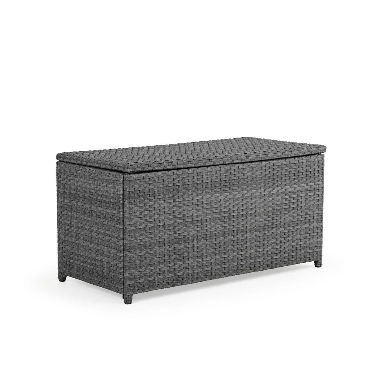 Kokomo Outdoor Wicker Storage Trunk In Oyster Grey
