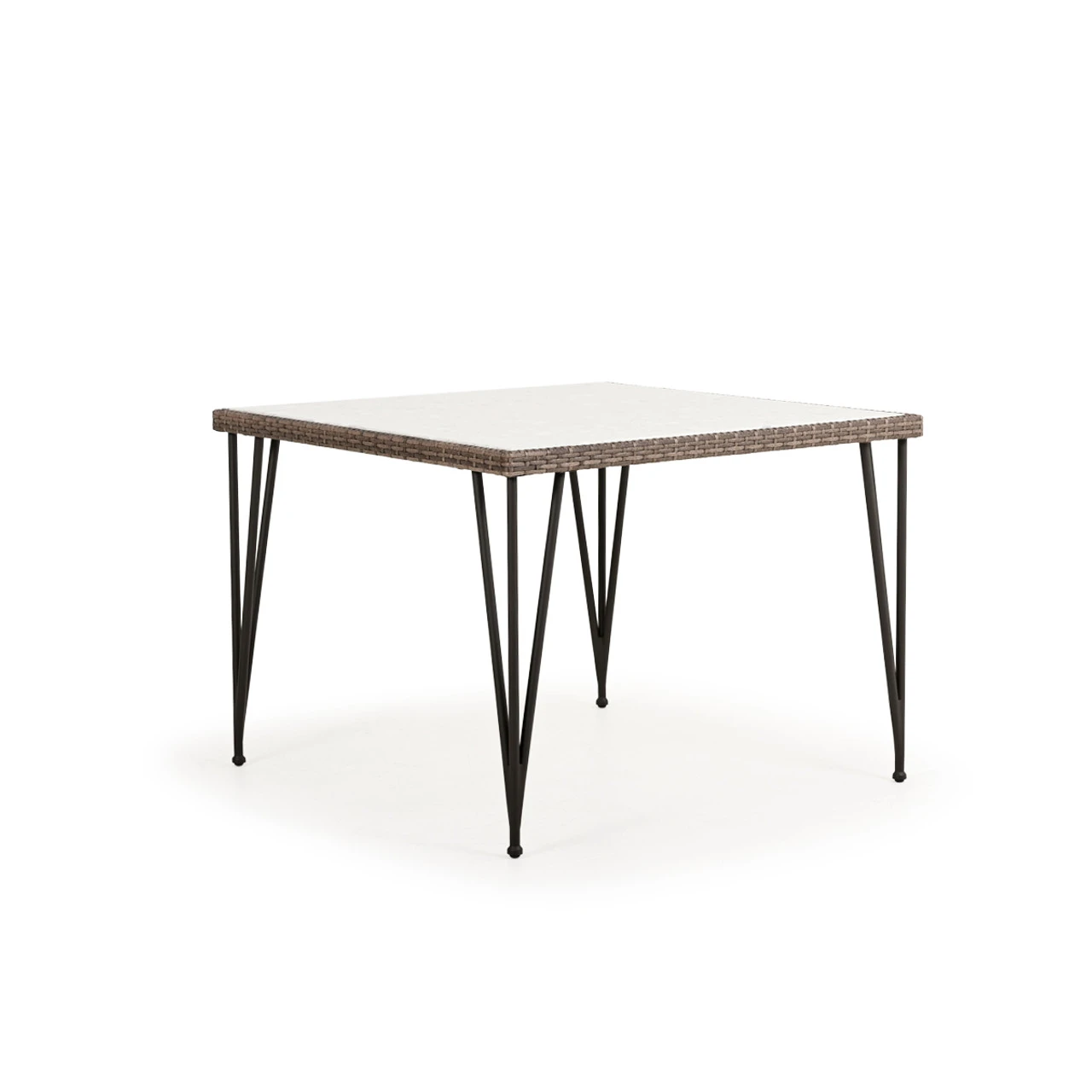 Garden Terrace Outdoor Wicker 39" Square Dining Table With Stone Top - Image 3