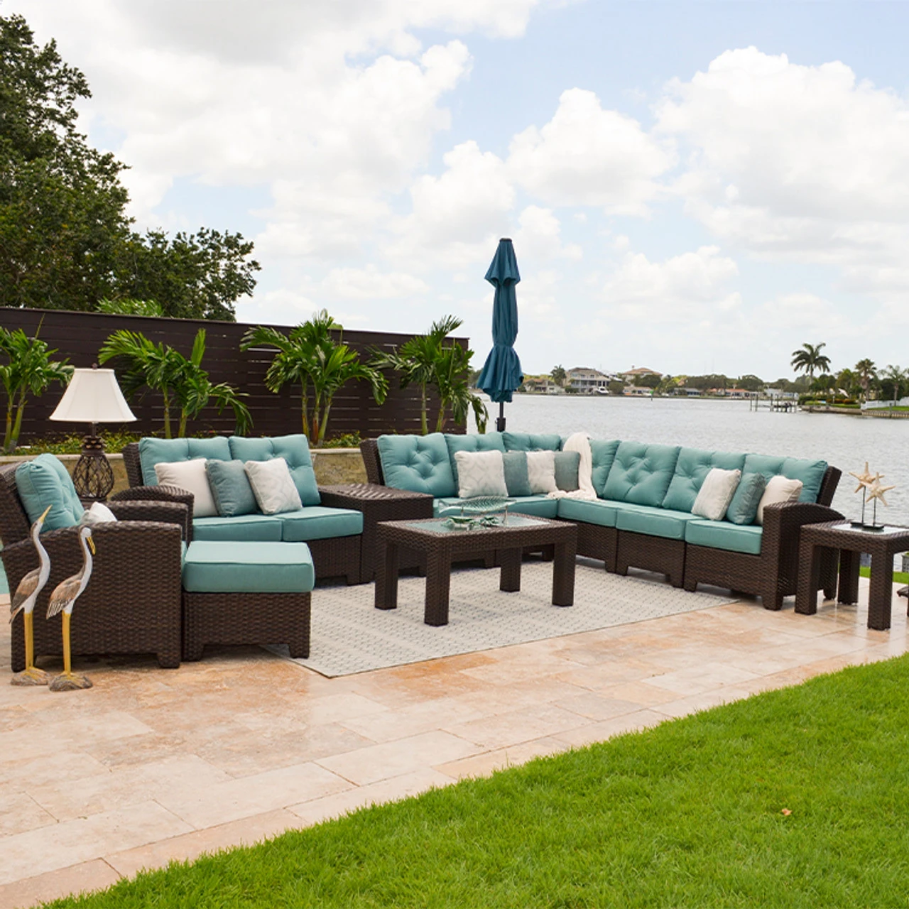 Kokomo Outdoor Wicker Cocktail Table In Oyster Grey - Image 3