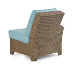 Kokomo Outdoor Wicker Left Facing Arm Chair In Oyster Grey