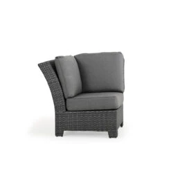 Kokomo Outdoor Wicker Corner Chair In Oyster Grey