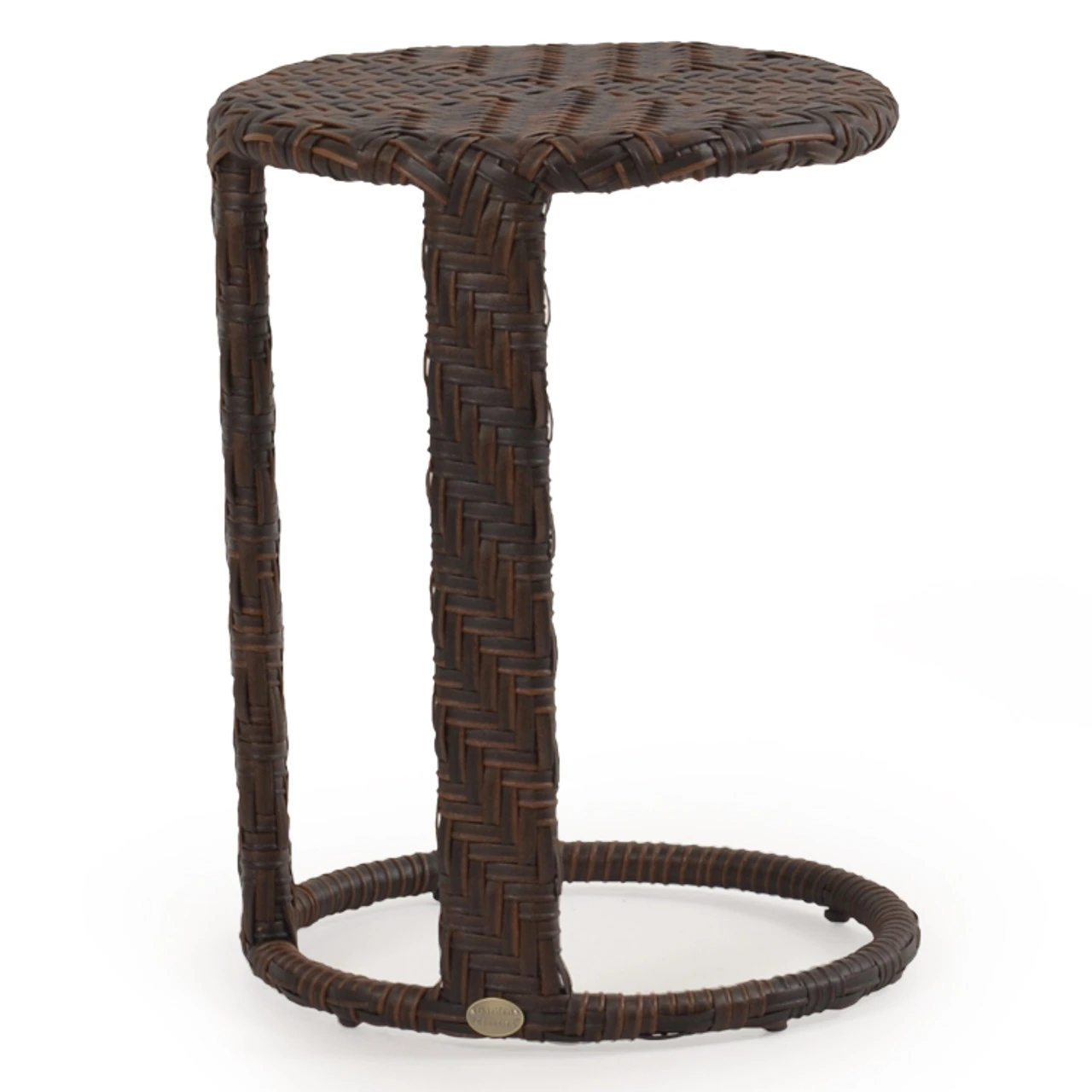 Kokomo Outdoor Wicker Round End Table In Oyster Grey