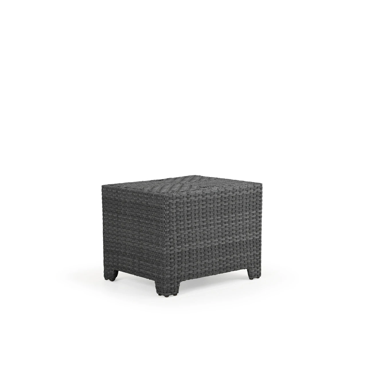 Kokomo Outdoor Wicker Storage End Table In Oyster Grey - Image 2
