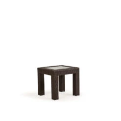 Kokomo Outdoor Wicker End Table In Oyster Grey