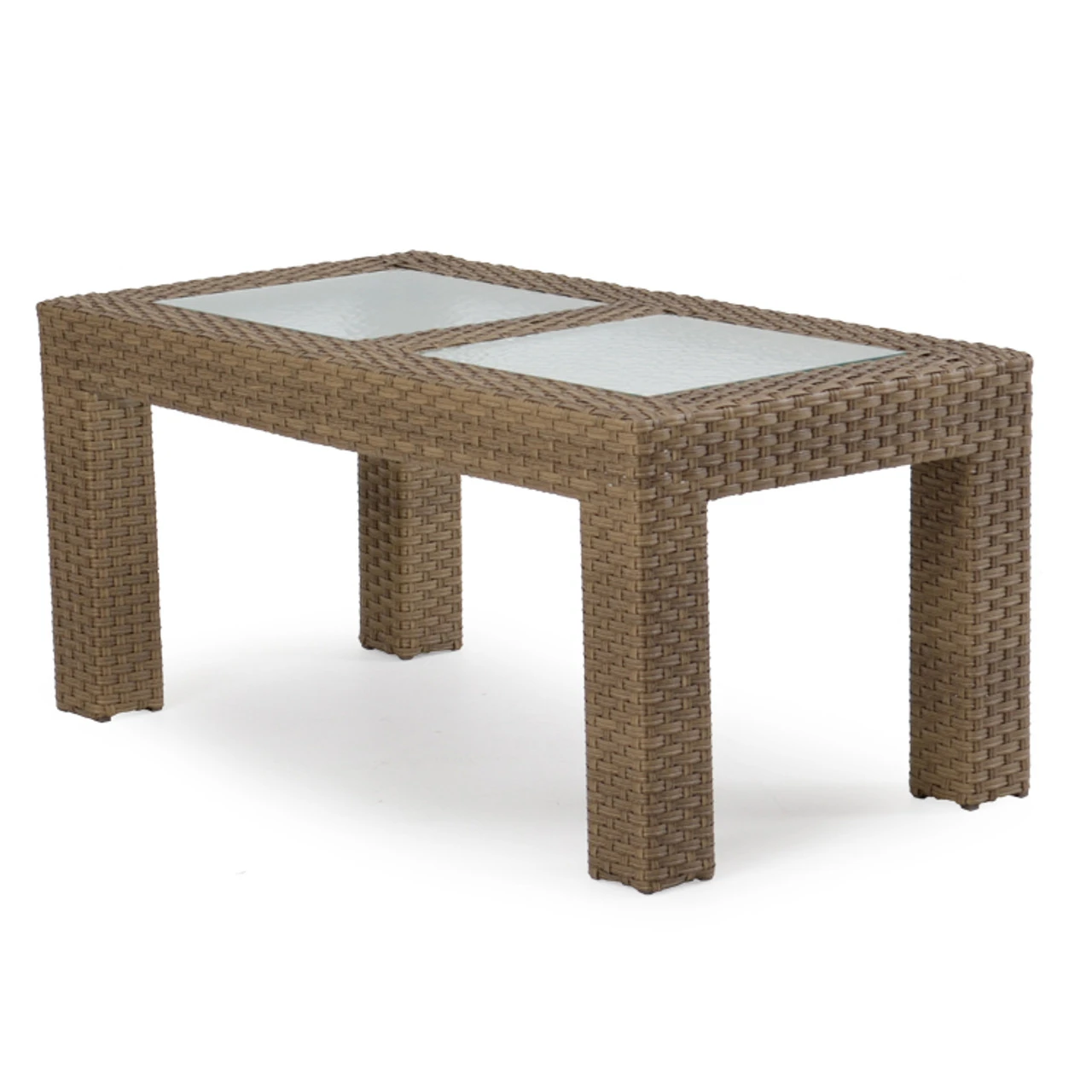 Kokomo Outdoor Wicker Cocktail Table In Oyster Grey