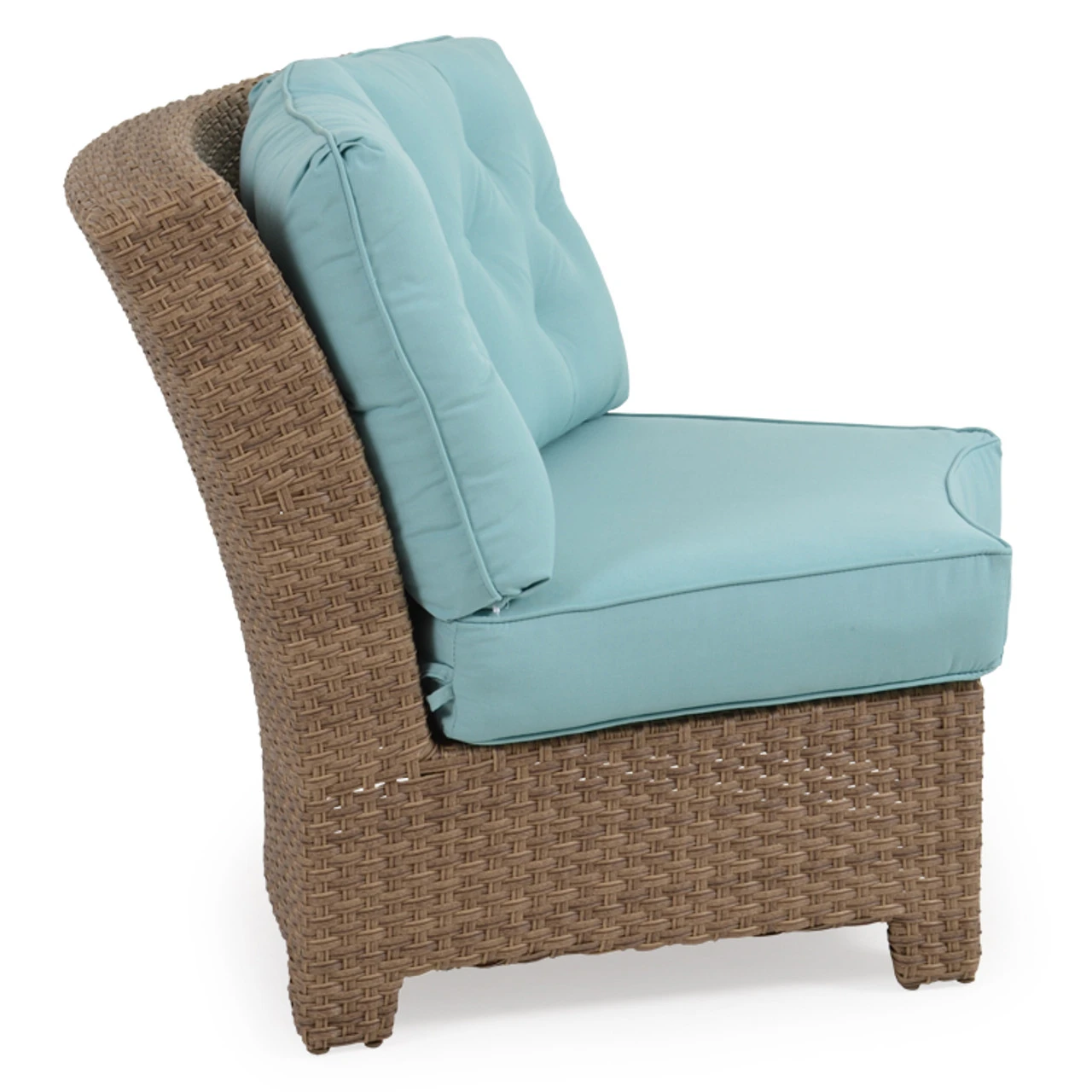Kokomo Outdoor Wicker 45 Degree Wedge Chair In Oyster Grey - Image 3