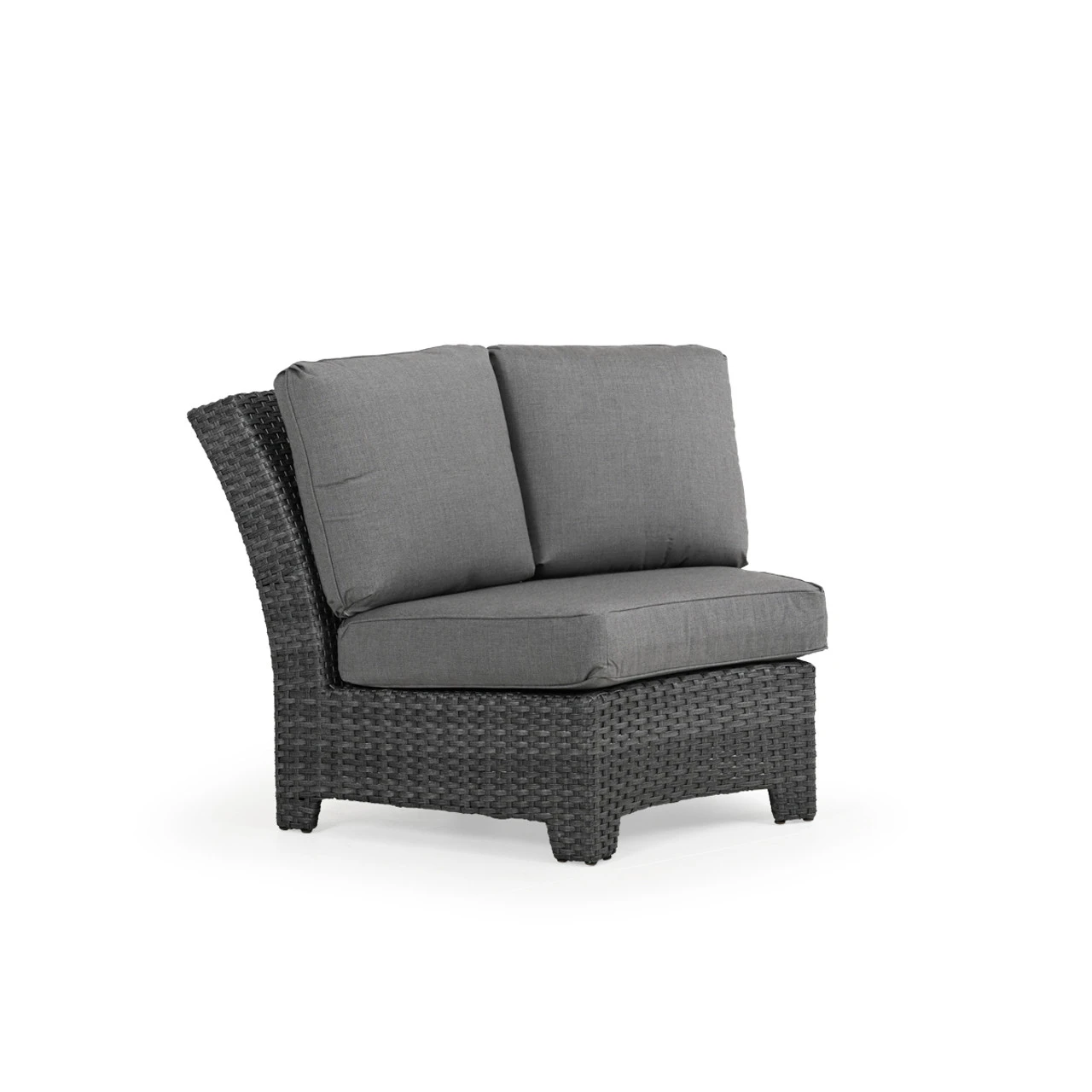 Kokomo Outdoor Wicker 45 Degree Wedge Chair In Oyster Grey - Image 8