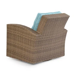Kokomo Outdoor Wicker Swivel Glider In Oyster Grey