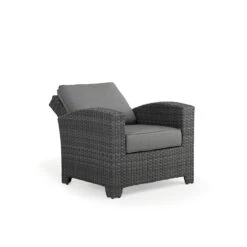 Kokomo Outdoor Wicker Reclining Back Club Chair In Oyster Grey