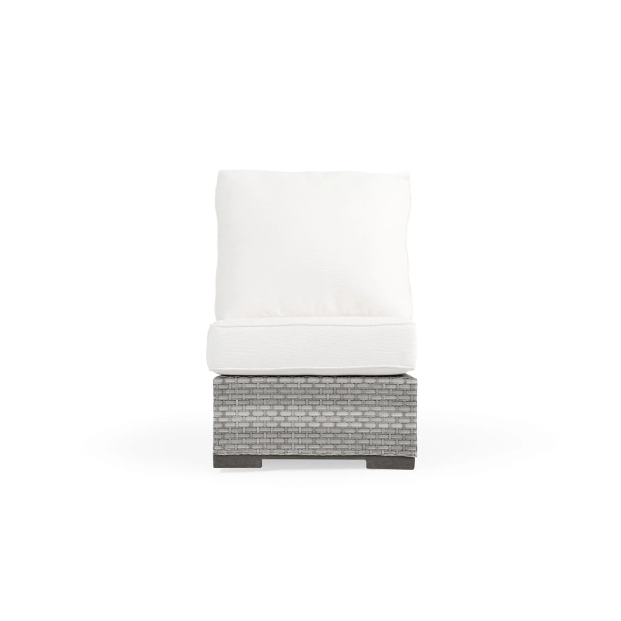 Retreat Outdoor Wicker Armless Chair In Pebblestone - Image 5