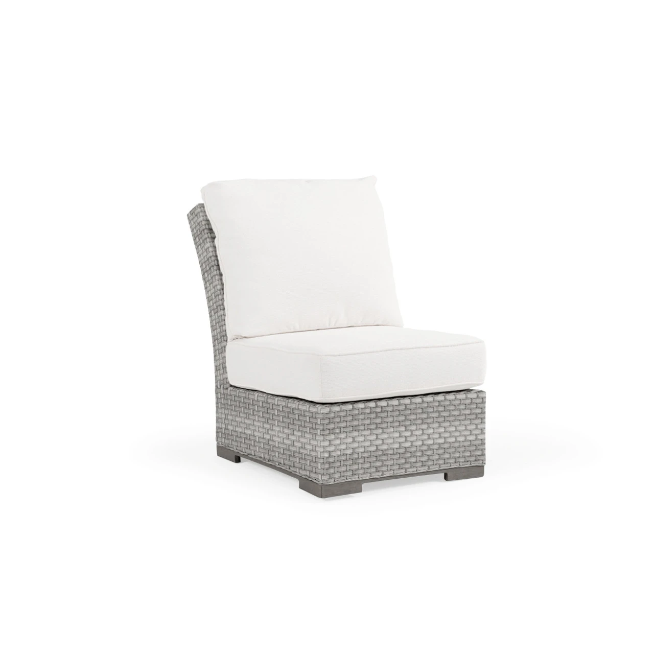Retreat Outdoor Wicker Armless Chair In Pebblestone - Image 6