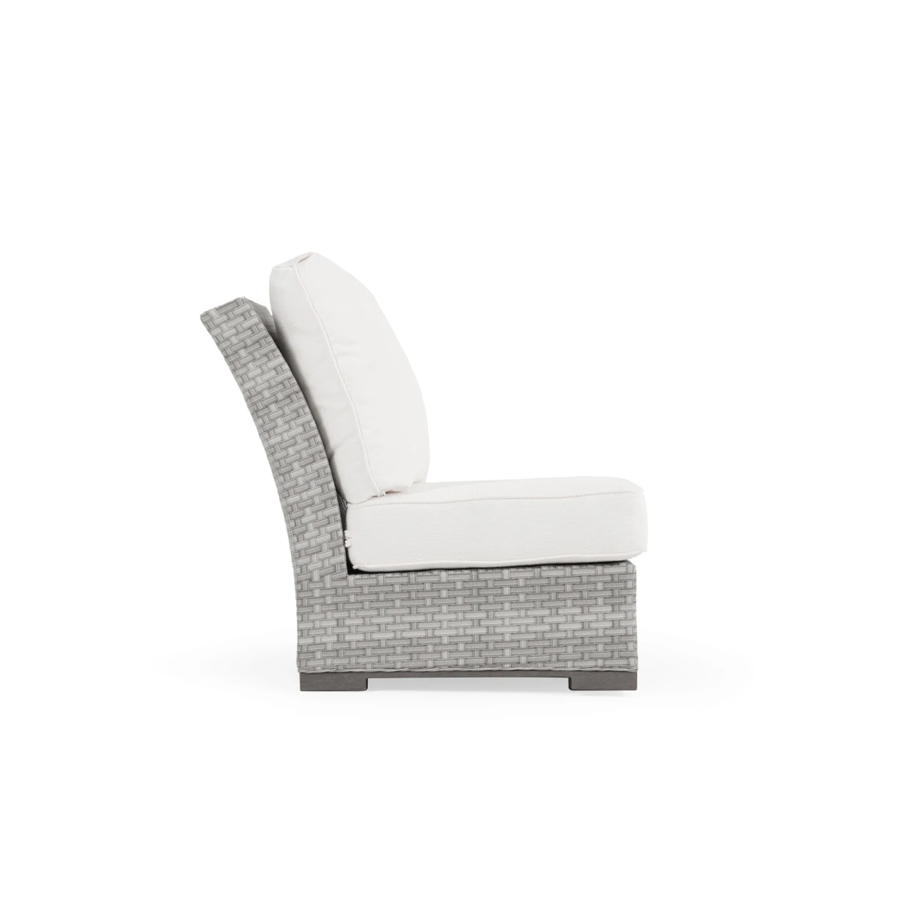 Retreat Outdoor Wicker Armless Chair In Pebblestone - Image 2