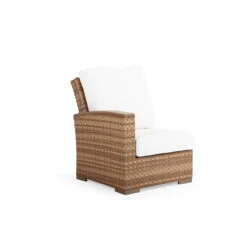 Retreat Outdoor Wicker Left Facing Arm Chair In Sandstone