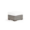 Retreat Outdoor Wicker Square Ottoman In Pebblestone