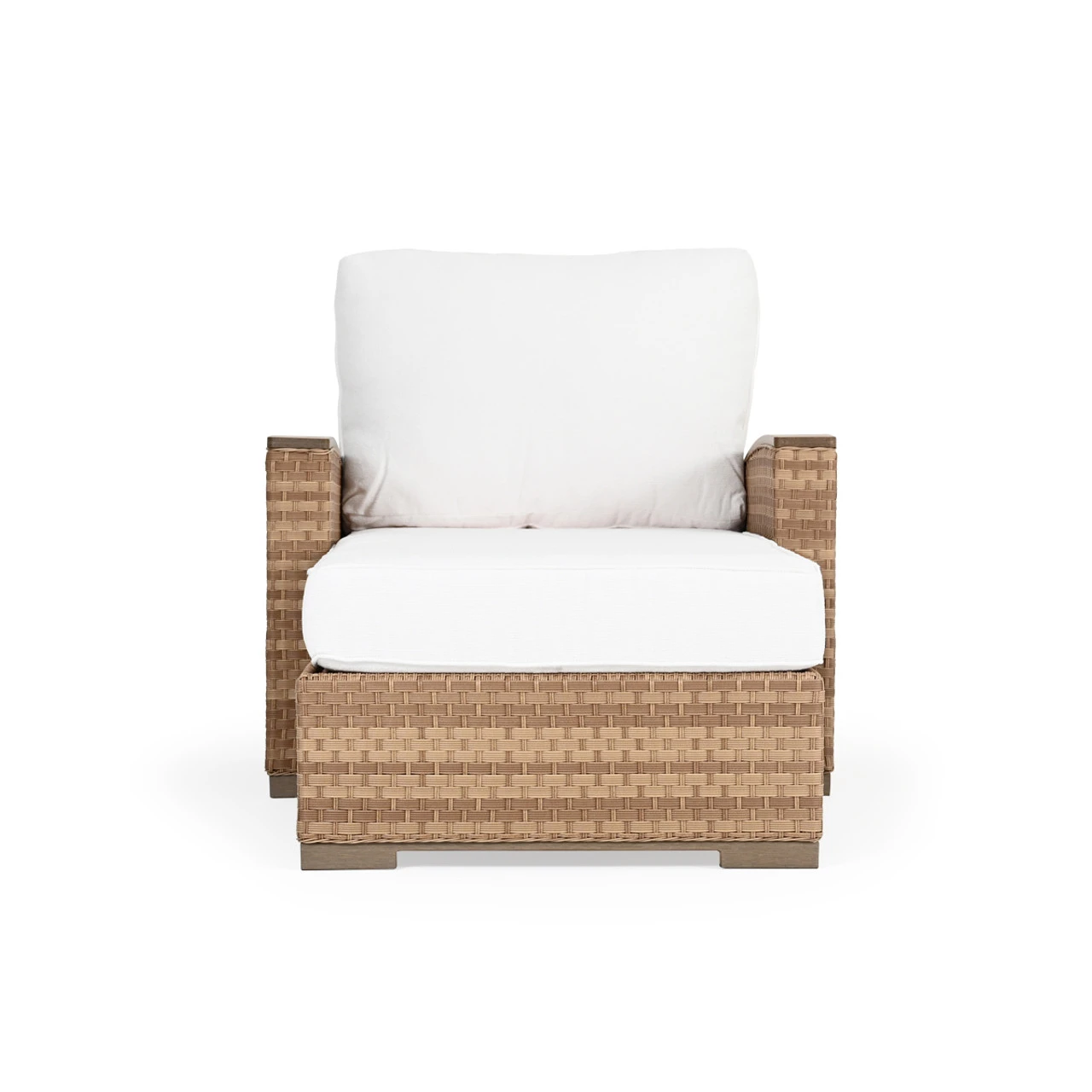 Retreat Outdoor Wicker Chaise And A Half In Sandstone - Image 2