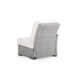 Retreat Outdoor Wicker Left Facing Arm Reclining Chair In Pebblestone