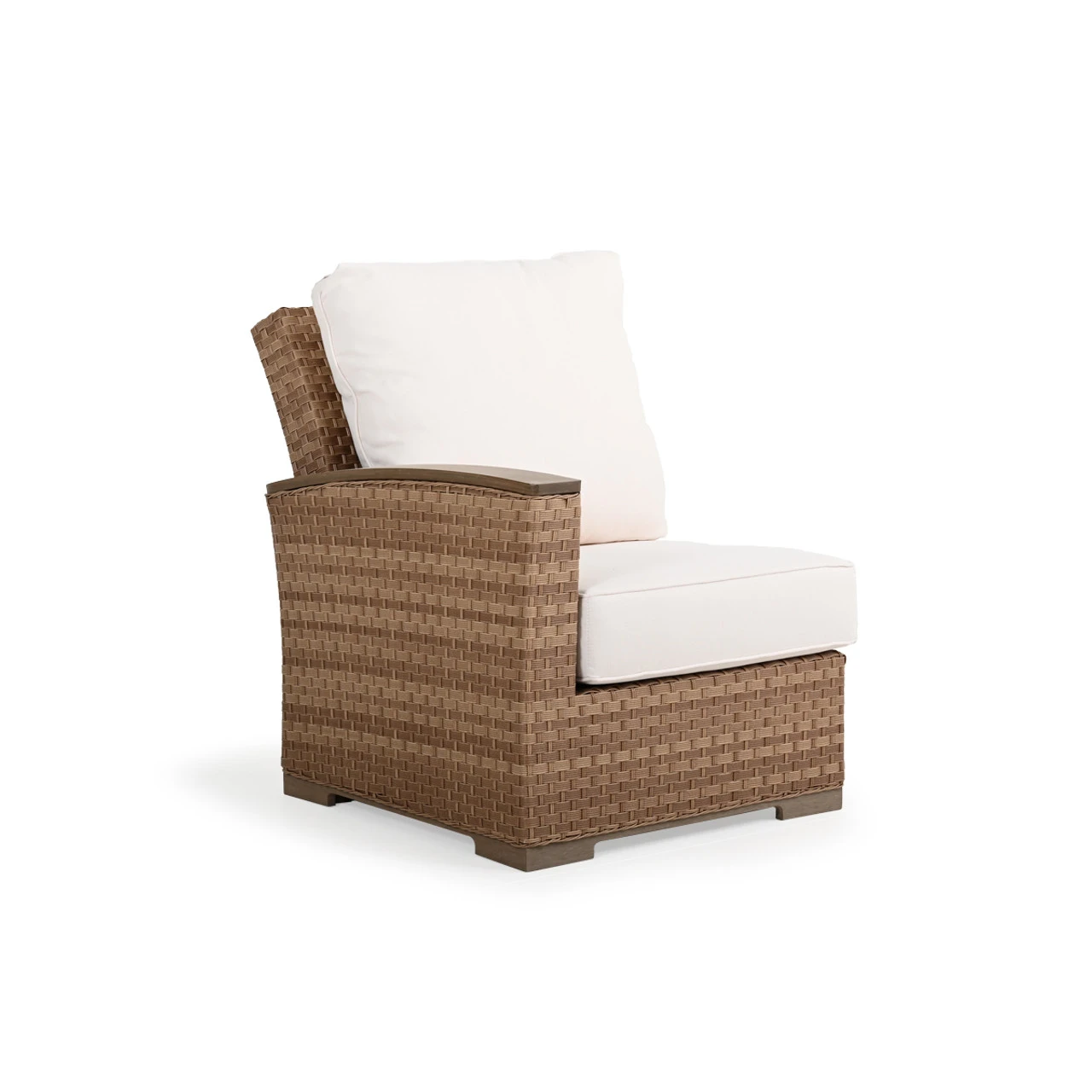 Retreat Outdoor Wicker Left Facing Arm Reclining Chair In Sandstone - Image 5