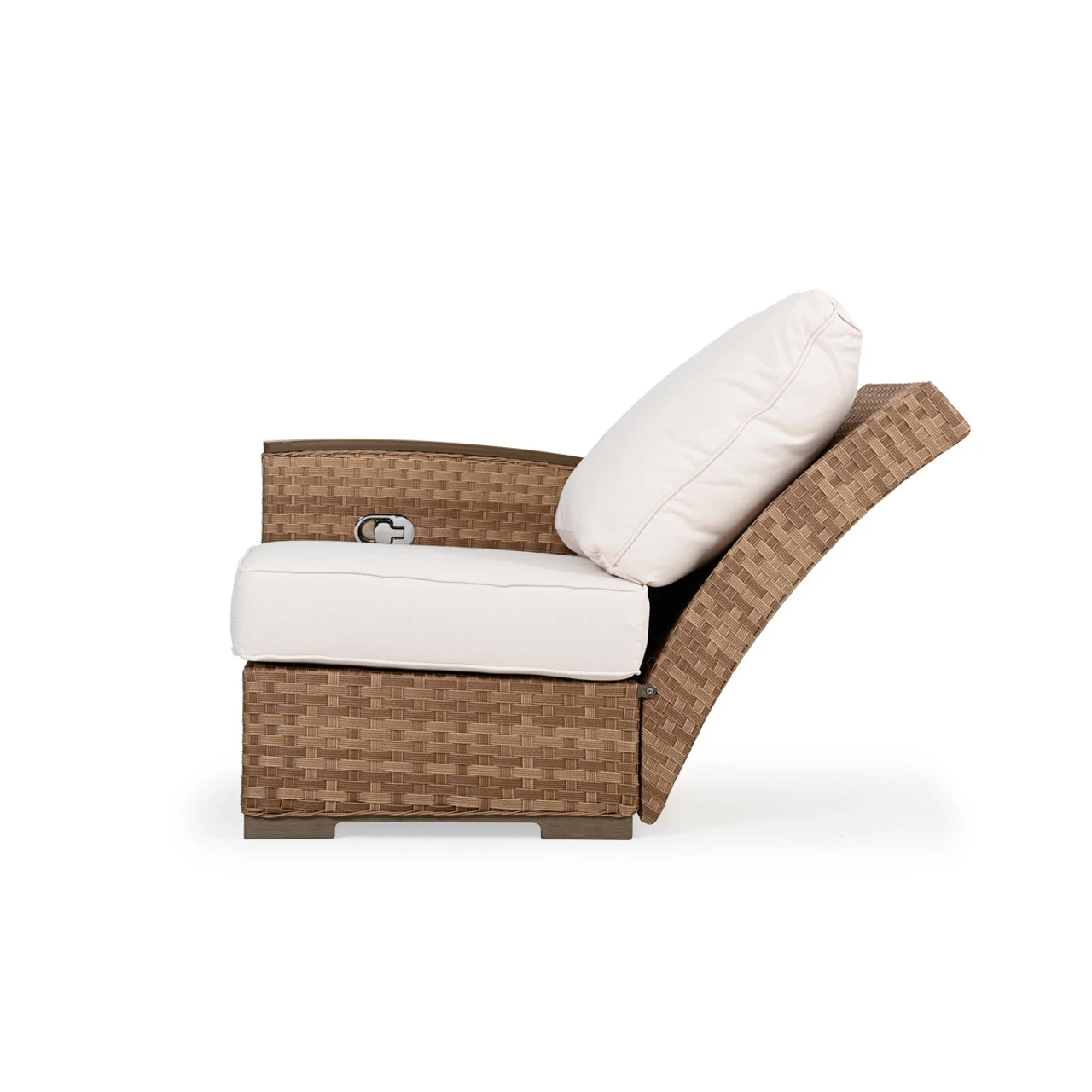 Retreat Outdoor Wicker Left Facing Arm Reclining Chair In Sandstone - Image 8
