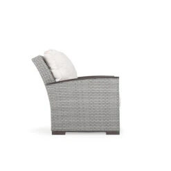 Retreat Outdoor Wicker Reclining Back Club Chair In Pebblestone