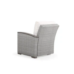 Retreat Outdoor Wicker Right Facing Arm Reclining Chair In Pebblestone