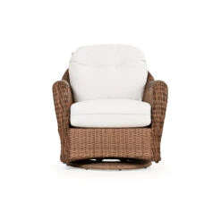 Sanibel Outdoor Wicker Swivel Glider Chair In Nutmeg