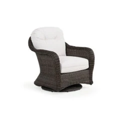 Sanibel Outdoor Wicker Swivel Glider Chair In Peppercorn