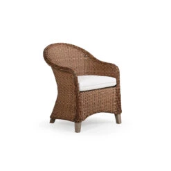 Sanibel Outdoor Wicker Dining Chair In Nutmeg