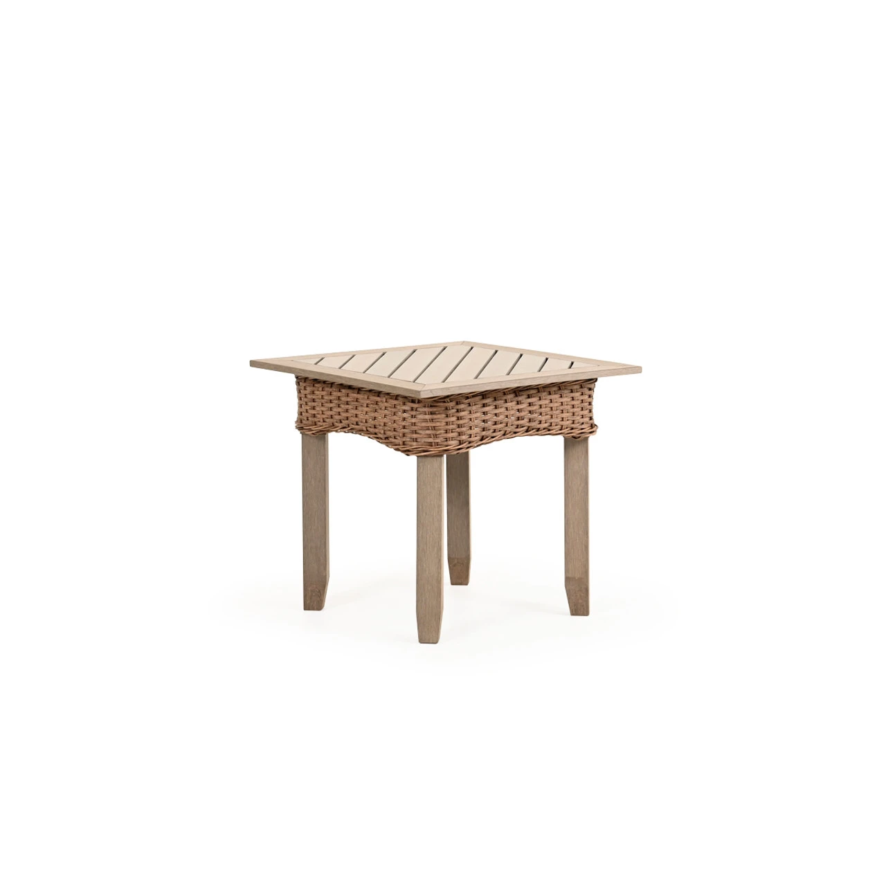 Sanibel Outdoor Wicker End Table In Nutmeg - Image 2