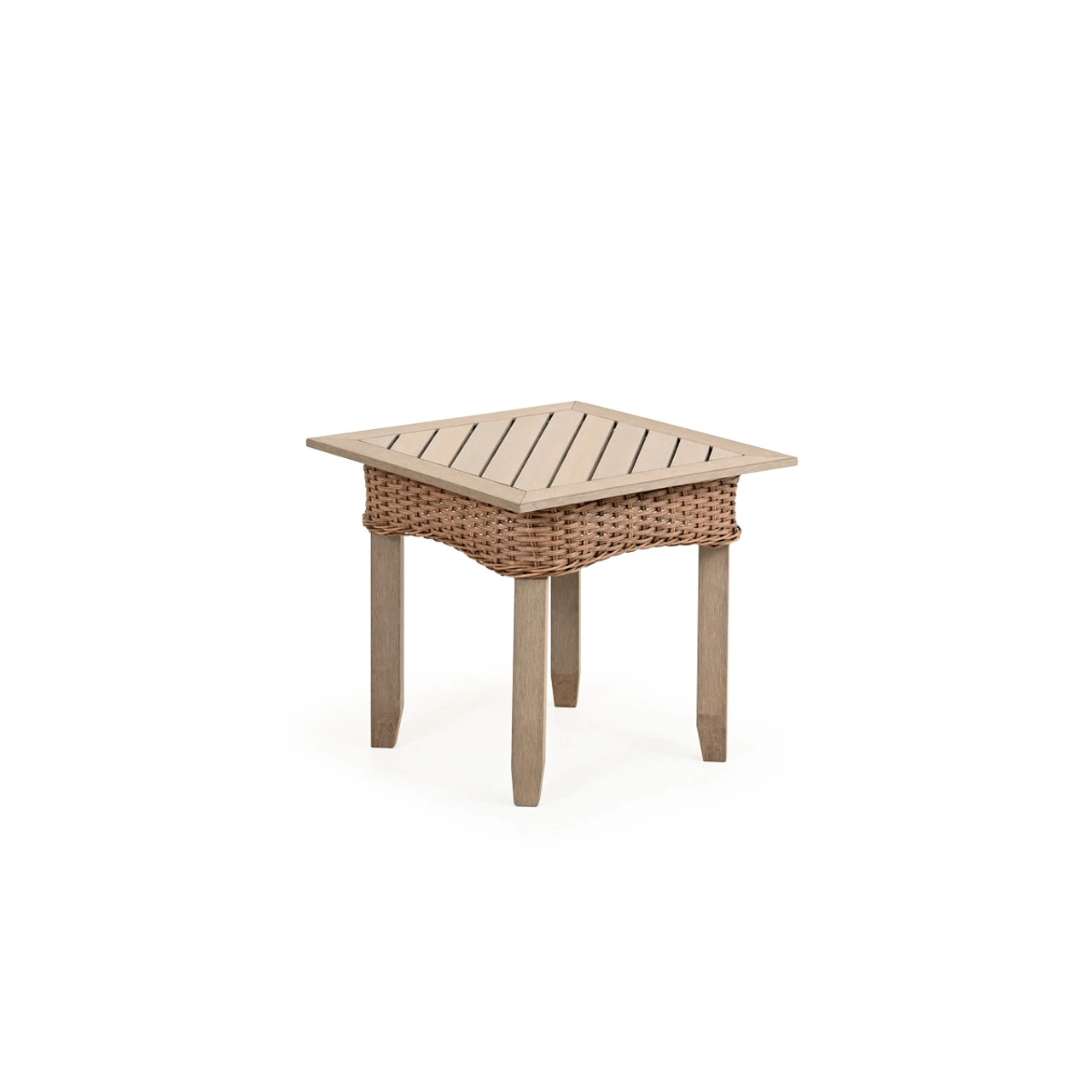 Sanibel Outdoor Wicker End Table In Nutmeg