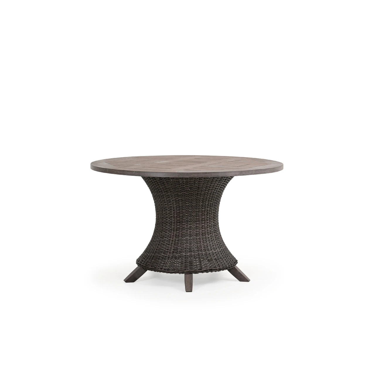 Sanibel Outdoor Wicker 48" Round Dining Table In Peppercorn - Image 5